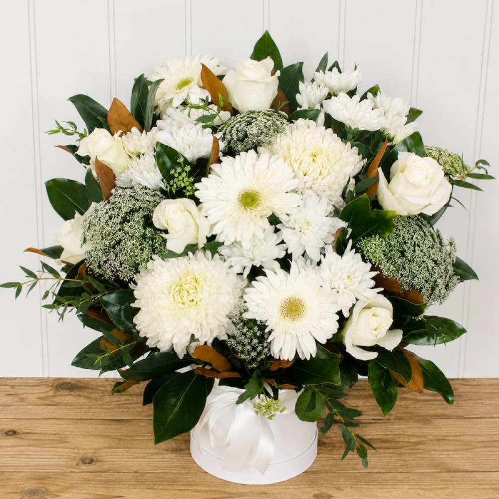 White Embrace Box Arrangement
